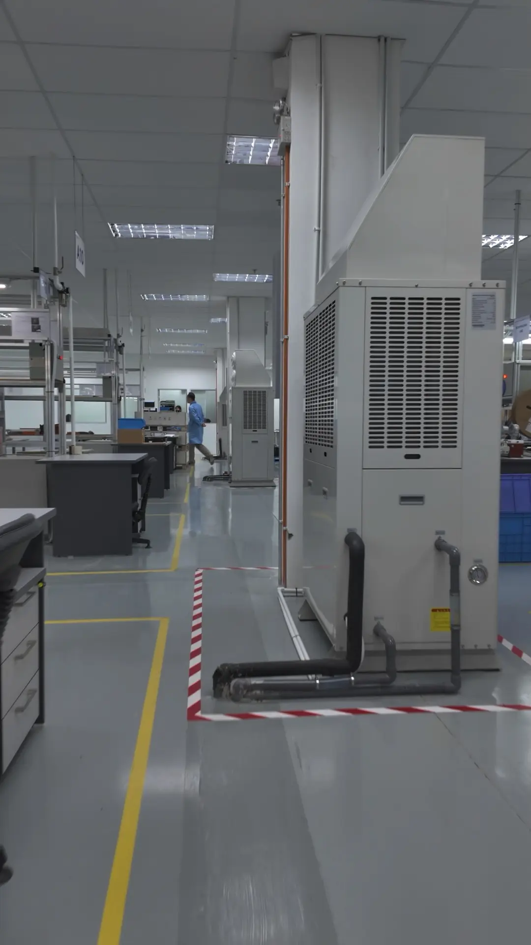 SystemAir floor unit on a 40,000 sq ft electronics plant
