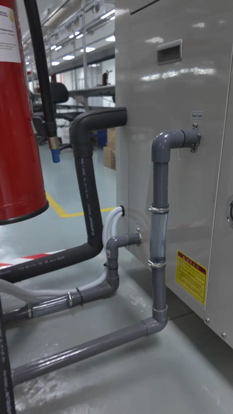 Water-line connections on a SystemAir unit